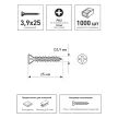 Саморезы по металлу 3,9х25 мм 1000 шт для ГВЛ ГосКреп