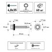 Кровельные саморезы 4,8х35 мм 60 шт по дереву RAL7024 FIXBERG