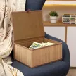 Корзина для хранения Бамбук 32х25х15 см с крышкой цвет натуральный