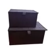 Корзина для хранения Бамбук 32х25х15 см с крышкой черная