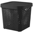 Корзина для хранения с крышкой 20 л Plast Team BLACK