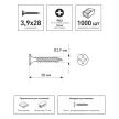 Саморезы по металлу 3,9х28 мм 1000 шт для гипсокартона КНАУФ MN