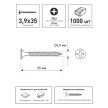 Саморезы по металлу 3,9х35 мм 1000 шт для гипсокартона КНАУФ MN