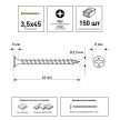 Саморезы по дереву 3,5х45 мм 150 шт для гипсокартона Daxmer