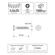 Саморезы по металлу 3,5х25 мм 1000 шт для гипсокартона в ленте GNG GN-SCPS-3525PH