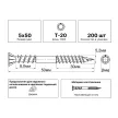 Саморезы для террасных досок 5х50 мм 200 шт двойная резьба нержавеющая сталь HIMTEX
