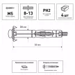 Дюбель Молли M5, 4 шт для листа до 13 мм ЕВРОПАРТНЕР MULTI PRO