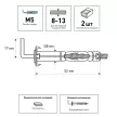 Дюбель Молли М5, 2 шт c Г-крюком для листа до 13 мм ЕВРОПАРТНЕР MULTI PRO