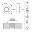 Гайка квадратная М8 DIN557 оцинкованная сталь ZITAR
