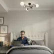 Люстра потолочная 6х15 Вт G9 дымчатый/черный IN HOME Аврора