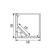 Профиль для диодной ленты Geniled угловой квадратный 16х16 мм 1 м серый