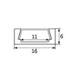 Профиль для диодной ленты Geniled накладной 16х6 мм 2 м черный