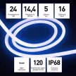 Светодиодная лента для сауны 24 В 14,4 Вт/м 120 LED/м IP68 5 м синий свет Apeyron