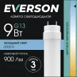 Светодиодная лампа 9 Вт Т8 6500 К 600 мм холодный свет EVERSON