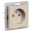 Розетка SE Атлас Дизайн без заземления без рамки песочный