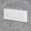 Выключатель EVERSON Кватро с подсветкой без рамки белый матовый