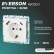 Розетка USB A + C 20 Вт белая матовая без рамки EVERSON Кватро