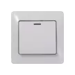 Выключатель одноклавишный SE Глосса с подсветкой без рамки белый