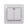 Выключатель двухклавишный SE Глосса без рамки с подсветкой белый