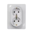Двойная розетка SE Глосса с заземлением белая