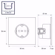 Розетка с заземлением серый матовый со скрытой рамкой EVERSON Лилиум
