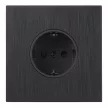 Розетка с заземлением черный алюминий со скрытой рамкой EVERSON Лилиум