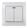 Выключатель двухклавишный SE Глосса с подсветкой без рамки перламутр