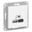 Розетка USB A+C 2,4 A белый без рамки Глосса SE