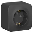 Розетка Systeme Electric Бланка с заземлением антрацит