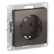 Розетка SE Атлас Дизайн с заземлением без рамки мокко