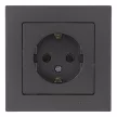Розетка SE Атлас Дизайн с заземлением без рамки мокко