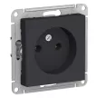 Розетка SE Атлас Дизайн без заземления без рамки карбон