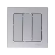 Выключатель трехклавишный SE Атлас Дизайн без рамки алюминий