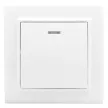 Выключатель одноклавишный EKF Минск с рамкой с подсветкой белый