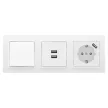 Розетка EKF Минск c USB с заземлением белая