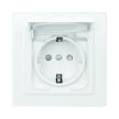 Розетка EKF Минск с заземлением с крышкой белая
