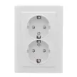 Розетка двойная EKF Минск с заземлением с рамкой белая