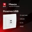 Розетка USB двойная EKF Минск белая