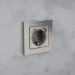 Розетка +2USB ONVOLT/EVERSON Кватро с заземлением без рамки никель