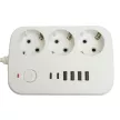 Удлинитель 1,8 м 3 гнезда с заземлением 2500 Вт + 4USB-A + 2USB-C 12 Вт STEKKER
