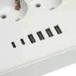 Удлинитель 1,8 м 3 гнезда с заземлением 2500 Вт + 4USB-A + 2USB-C 12 Вт STEKKER