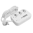 Удлинитель 3 м 3 гнезда с заземлением 2500 Вт + 4USB-A + 2USB-C 12 Вт STEKKER