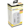 Удлинитель 3 м 3 гнезда с заземлением 2500 Вт + 4USB-A + 2USB-C 12 Вт STEKKER