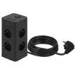 Фильтр сетевой башня 1,5 м 8 гнезд + 4USB-A+C черный ЭРА