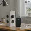 Фильтр сетевой башня 1,5 м 8 гнезд + 4USB-A+C белый ЭРА