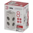 Фильтр сетевой башня 1,5 м 8 гнезд + 4USB-A+C белый ЭРА