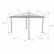 Шатер садовый 300х365х270 см с крышей из поликарбоната