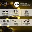 Гирлянда Бахрома 144LED 4х0,5 м теплый свет черный провод Maxi LED STANDARD Santi