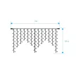 Гирлянда Бахрома 288LED 3x0,9 м теплый свет белый провод Maxi LED PRO Santi
