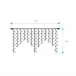 Гирлянда Бахрома 648LED 9х0,5 м теплый свет белый провод Maxi LED PRO Santi